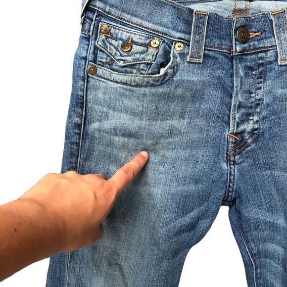 True Religion Jeans Size 32 ROCCO Relaxed Skinny Blue - Picture 11 of 13